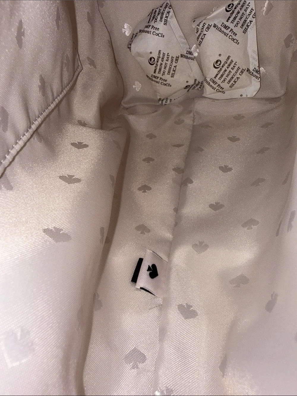 kate spade White Tote with Silver Glitter Accent